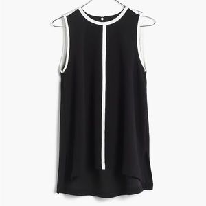 Madewell Canal Tank Top blouse black and white size small